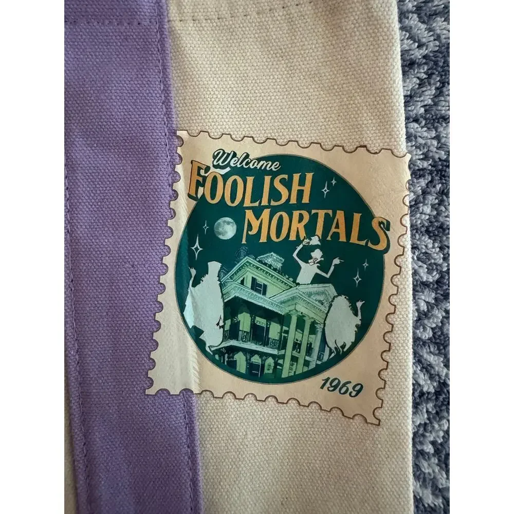 Disney Haunted Manion Ride Custom Made Trader Joes Mini Tote One of a Kind - Picture 4 of 7